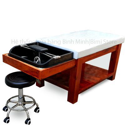 GIƯỜNG GỘI ĐẦU 2 TRONG 1 GỖ TRÀM CAO CẤP