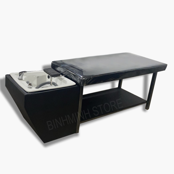 GIƯỜNG GỘI ĐẦU KHUNG SẮT - BỒN SỨ TRẮNG 2 TRONG 1 M8