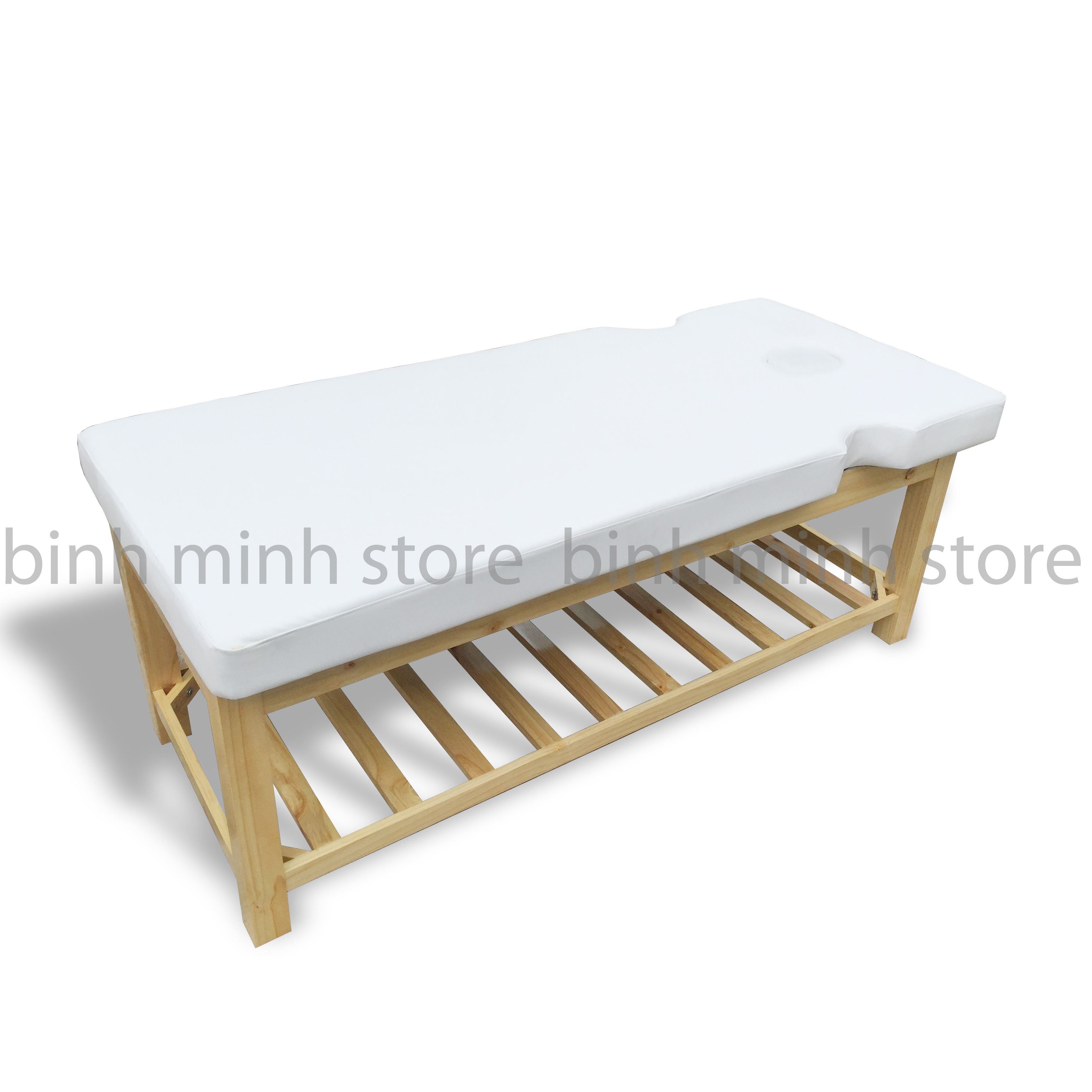 GIƯỜNG SPA GỖ THÔNG LẮP RÁP SƠN PU VÂN TỰ NHIÊN BM-06GT