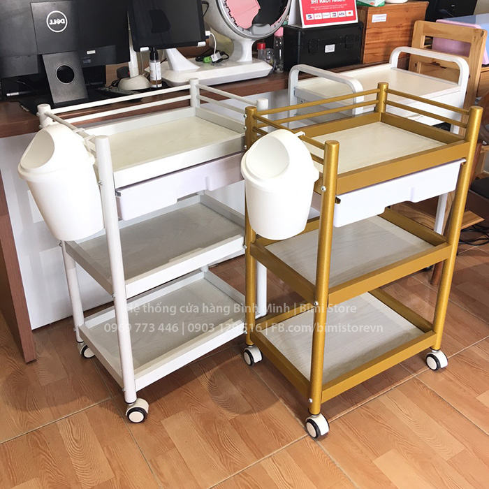 KỆ ĐẨY 3 TẦNG HOÀNG GIA DD004 KHUNG VÀNG